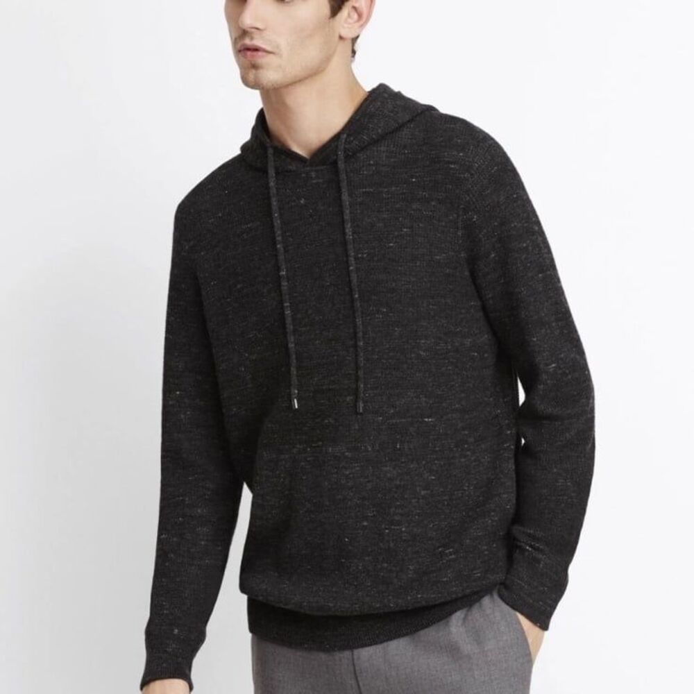 Vince Jaspe raglan long  sleeve hoodie in a heathered charcoal gray Medium